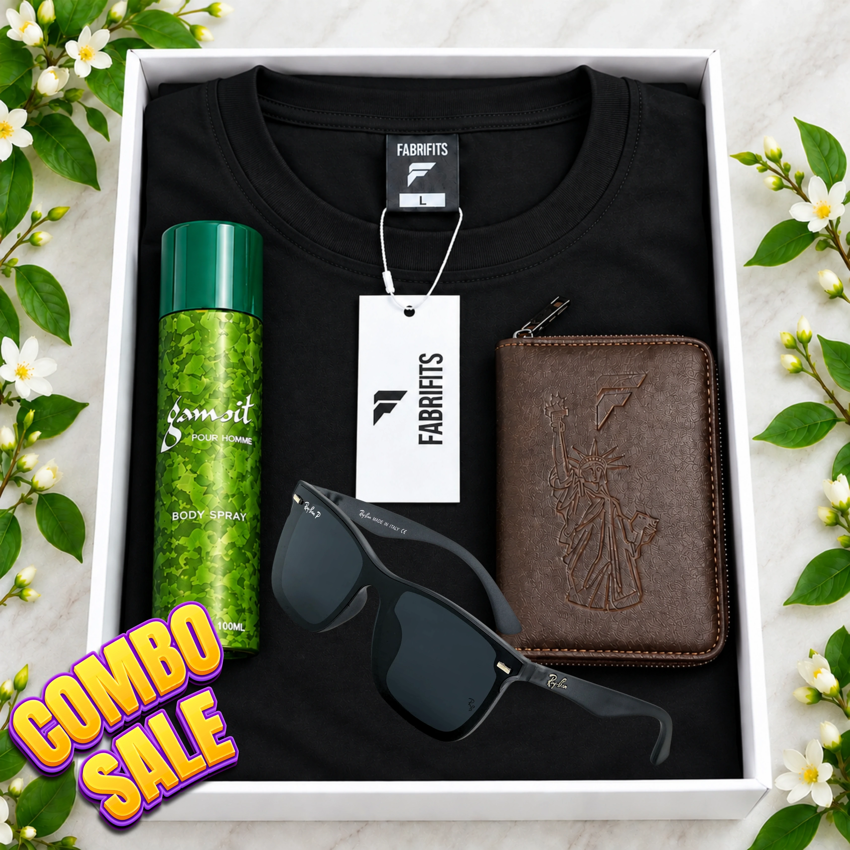Premium Black Color T-Shirt Combo Gift Box