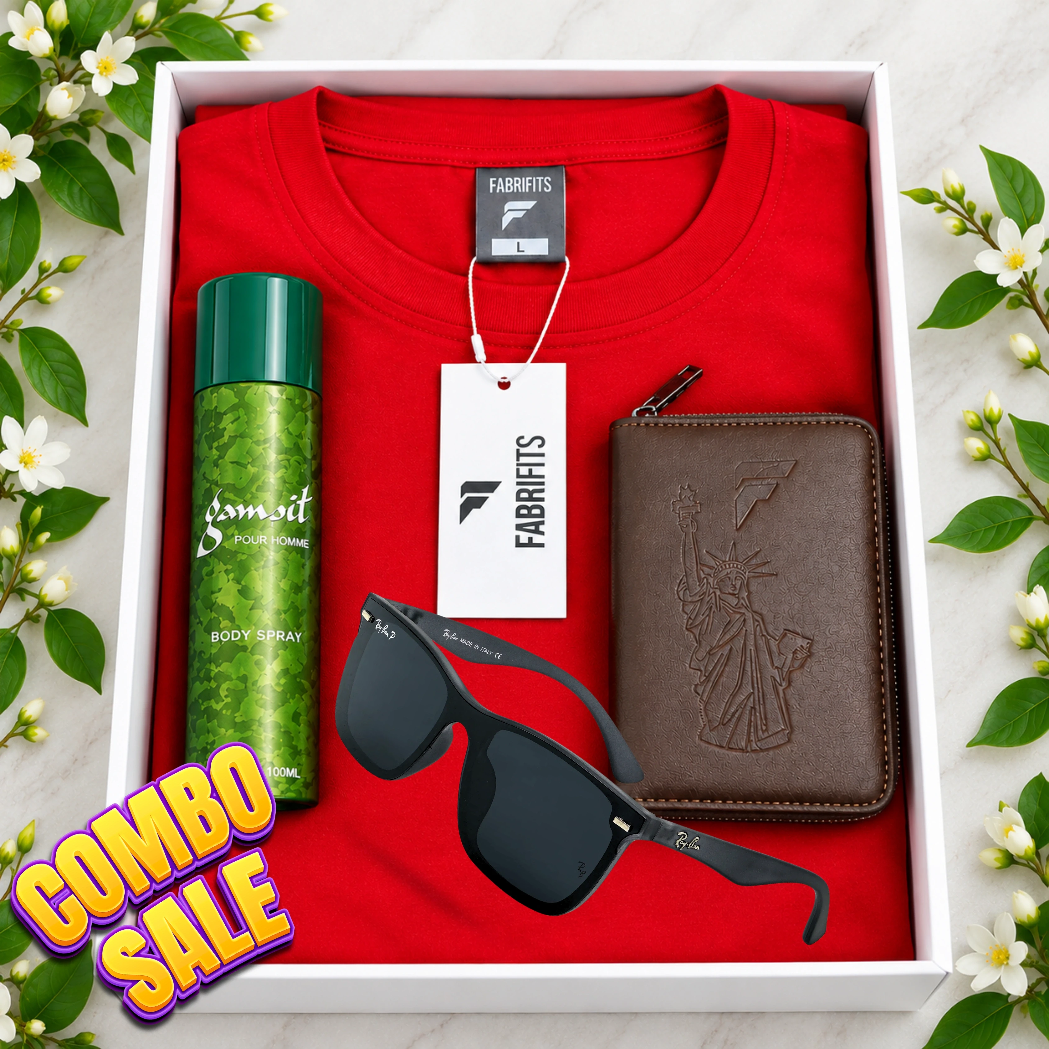 Premium Red Color T-Shirt Combo Gift Box